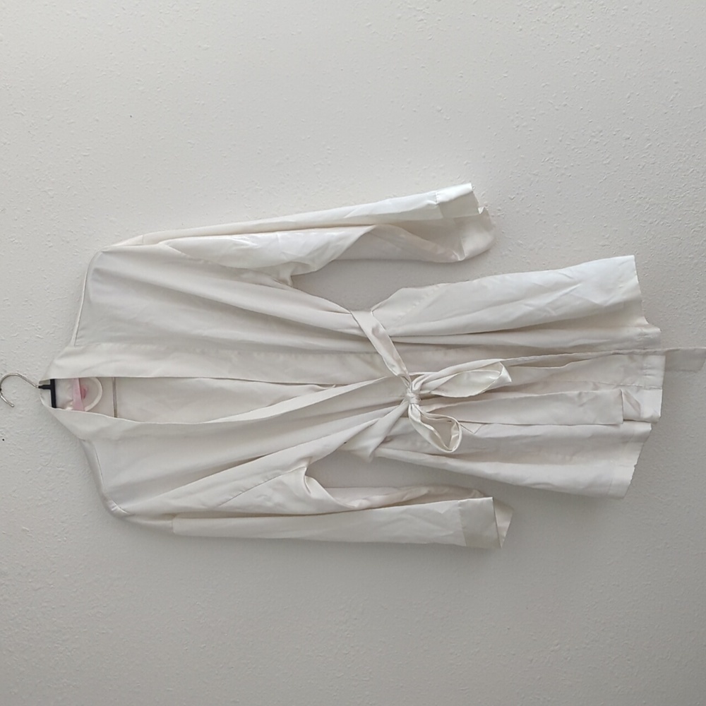 Y2K Victoria's Secret Off White Ivory Vintage Robe One Size Pockets Waist Tie